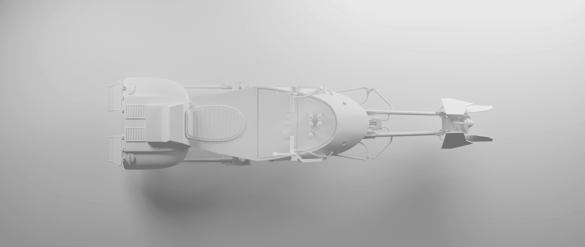 3D Model Speeder Bike Top View