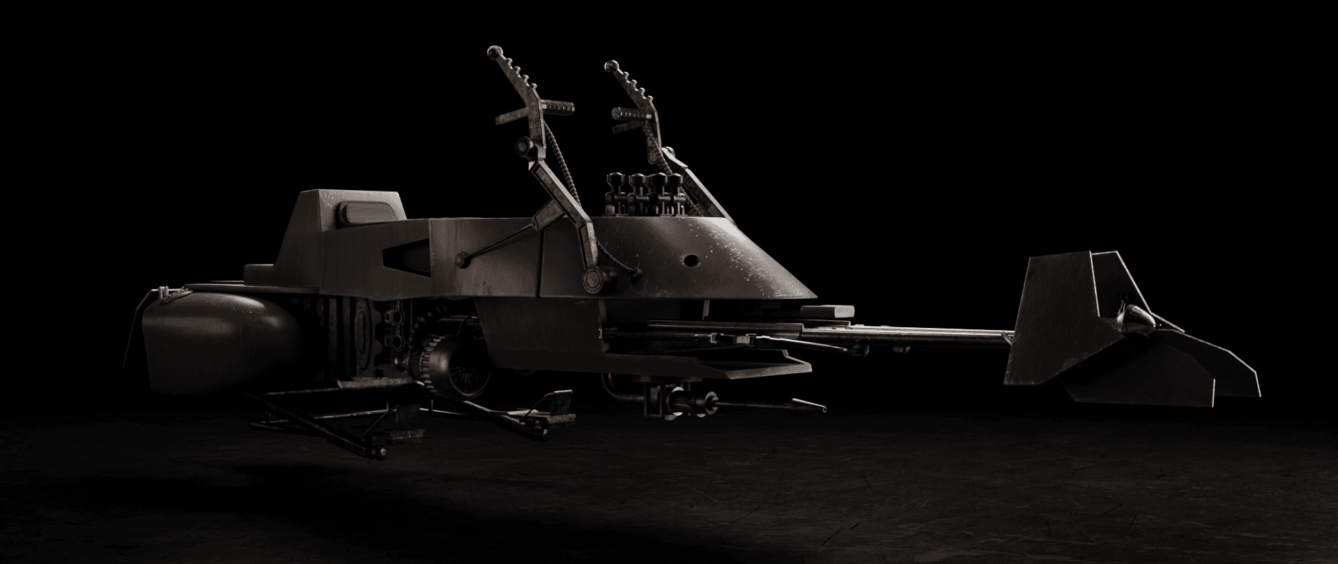 Speeder Bike 3D Model Front View